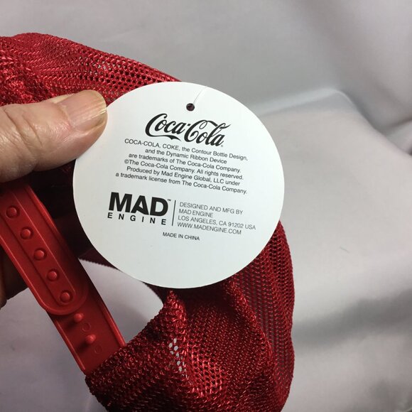 NEW Coca -Cola Hat Cap Red White Rope Snapback Adjustable Corduroy OSFM NWT - Picture 8 of 8